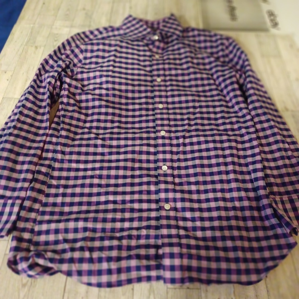 Bonobos Shirt Men's 16 Multicolor Plaid Slim Fit Button Up Casual Long‎ Sleeves
